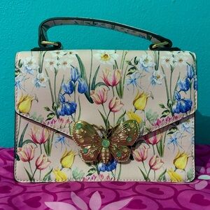 Aldo Pink Purse with Flowers and Butterflies